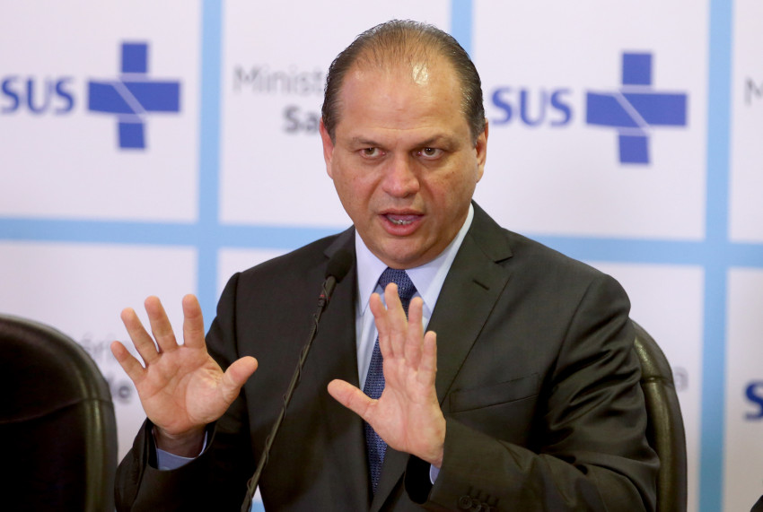 O ministro da Saúde, Ricardo Barros, durante divulgação do resultado de pesquisa sobre a frequência dos homens nos SUS.