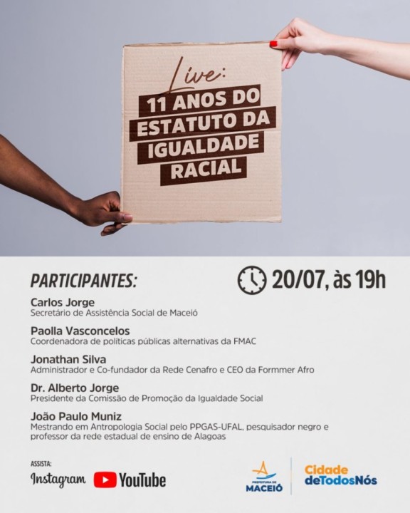 Live: Promoção à Igualdade Racial