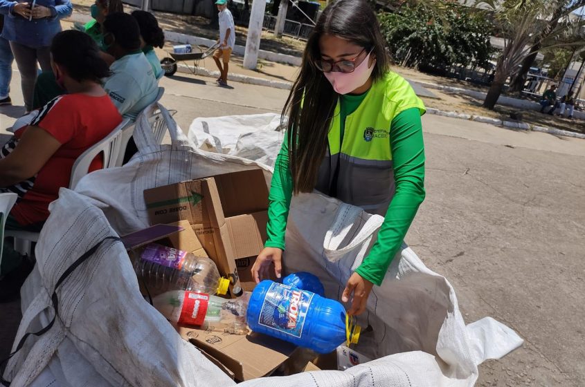 Ação recolheu mais de 350 kg de materiais recicláveis. Foto: Ascom Sudes