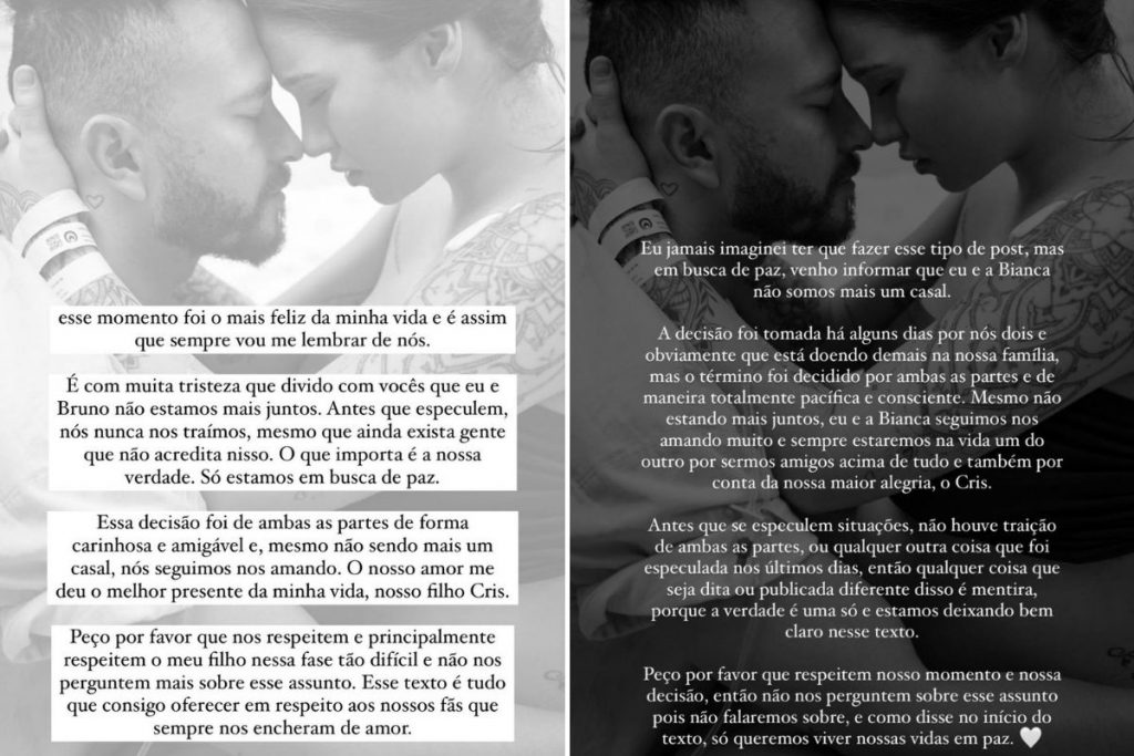 Bianca Andrade e Fred anunciam término do relacionamento