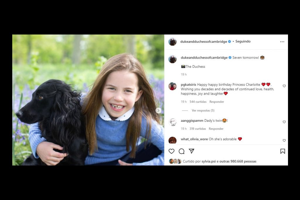 Princesa Charlotte completa sete anos de vida
