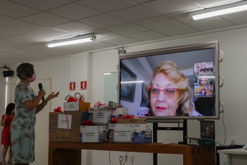 Participação virtual da magistrada de Pernambuco, Carmem Richlin. Foto: Arthur Vieira (estagiário)/Ascom Semed