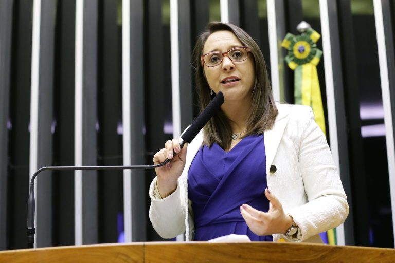 Deputada Renata Abreu fala ao microfone