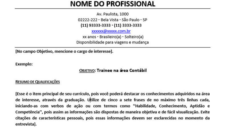 13 Exemplos De Resumo De Qualificações Para Currículo - Trovagas