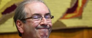 The president of the Brazilian Chamber of Deputies, Eduardo Cunha gestures during a meeting with party leaders at the National Congress in Brasilia on February 16, 2016. The Federal Supreme Court requested today the removal of Cunha as president of the Deputies Chamber. AFP PHOTO/EVARISTO SA / AFP / EVARISTO SA (Photo credit should read EVARISTO SA/AFP/Getty Images)