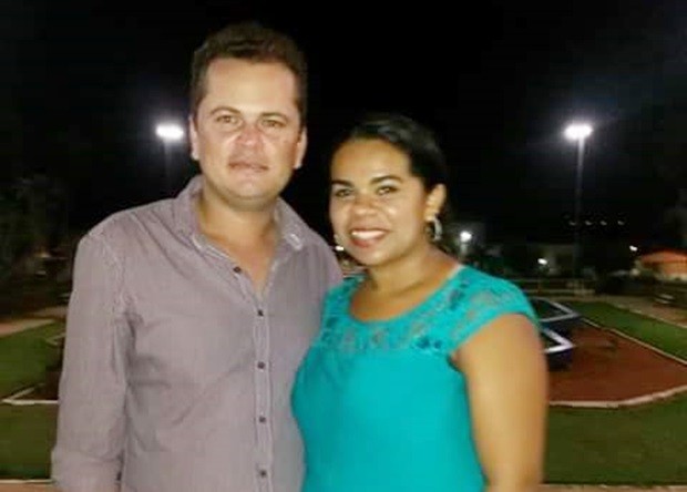 Vereador Adão da Silva de Araújo Júnior e a mulher dele, Maria Eliene da Silva, que foi morta a tiros.