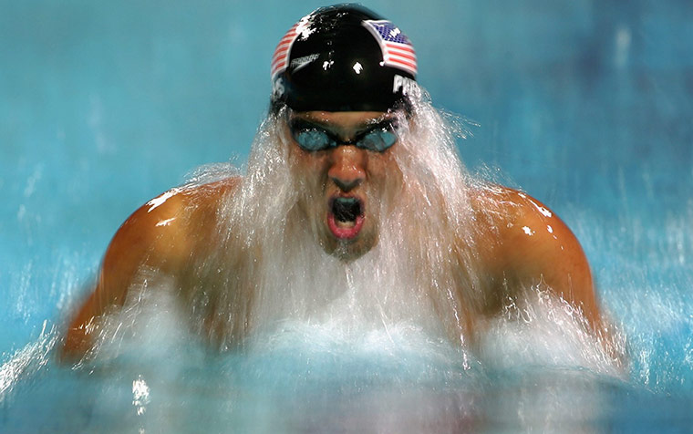Michael Phelps wins in the men's swimming 200m individual medley