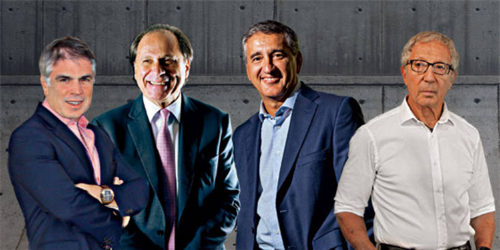 (Da esq. à dir.): Flávio Rocha, da Riachuelo, Benjamim Steinbruch, da CSN, Marco Stefanini, da Stefani, e Abilio Diniz, sócio do Carrefour e da BRF