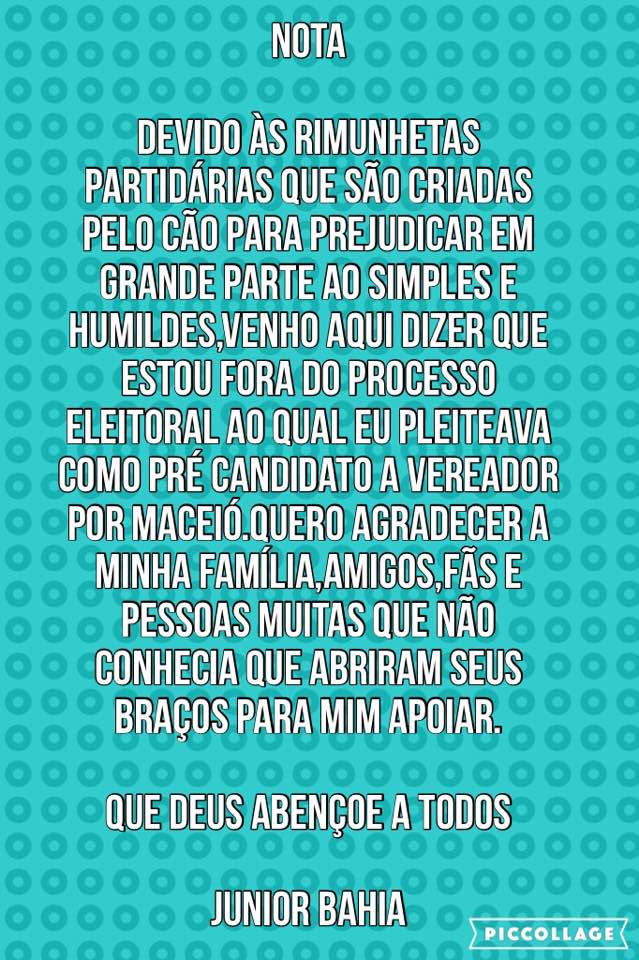 junior bahia nota