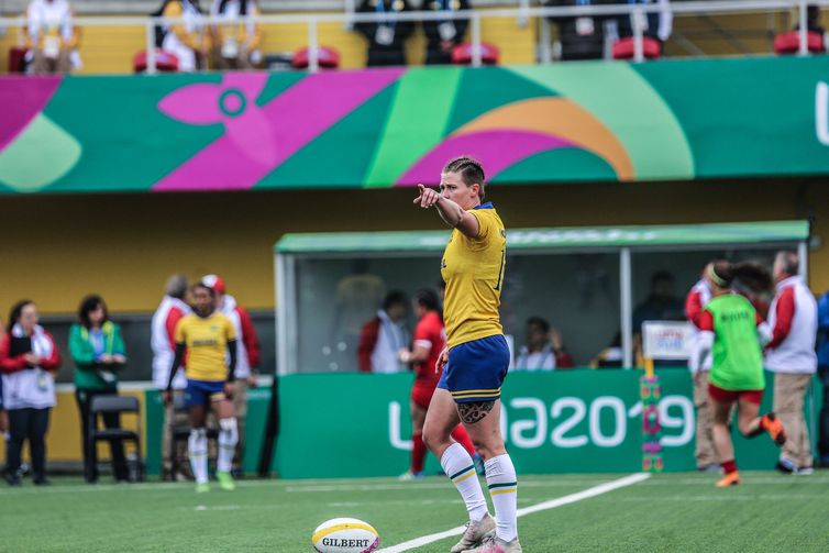 Yaras - Rachel Kochham - Rúgbi feminino estreia nos Jogos Pan-Americanos contra o Peru. Local: Complexo Esportivo Villa María del Triunfo, em Lima, no Peru.