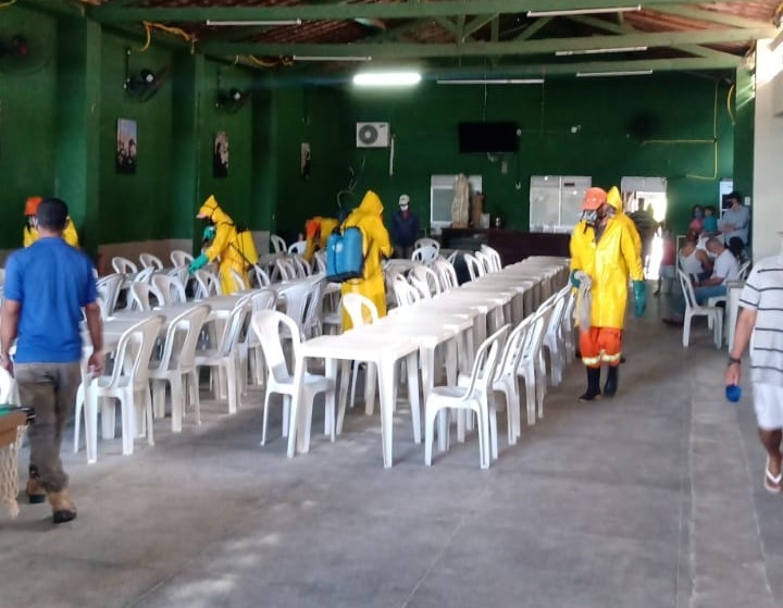 Sudes realiza desinfecção em Casa de passagem de moradores de rua. Foto: Ascom Sudes