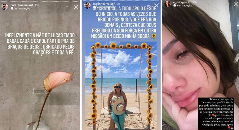 Carlinhos Maia e Emily Garcia lamentam morte da sogra