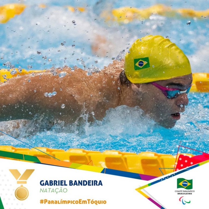 ouro natação Paralimpíada - Gabriel Bandeira