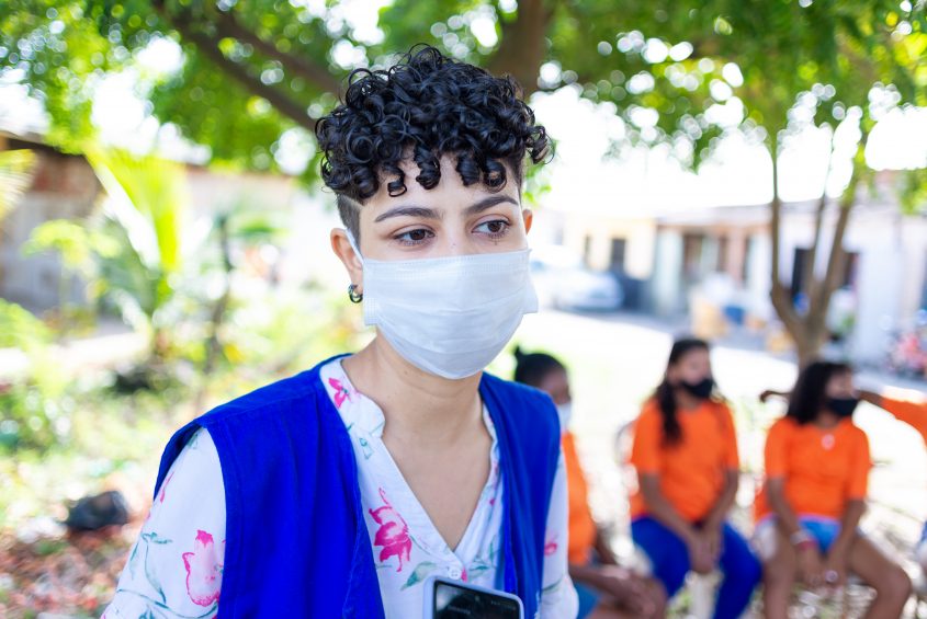 Cláudia Juliana, terapeuta ocupacional do Consultório na Rua e coordenadora do Batuque D'elas. Foto: Bruno Wesley/Ascom SMS