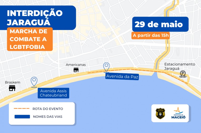 Mapa ilustrativo do evento que ocorrerá em Jaraguá