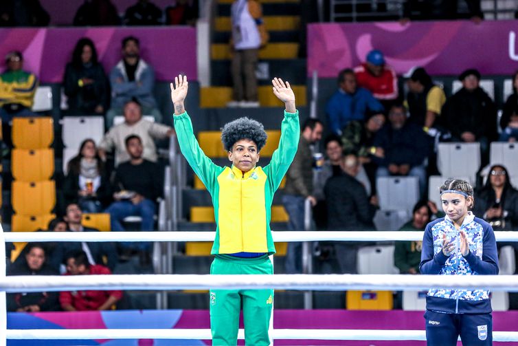 Jucielen Romeu é prata no boxe, categoria 54-57kg, nos Jogos Pan-Americanos de Lima 2019.