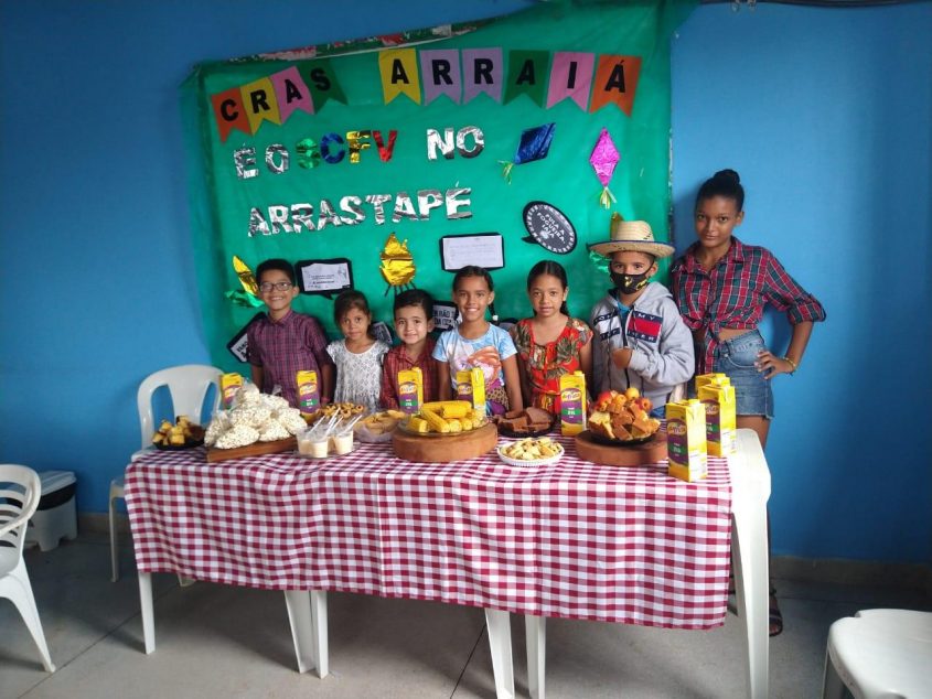 Crianças e adolescentes participaram das atividades no Cras Selma Bandeira, no Benedito Bentes. Foto: Cras Selma Bandeira