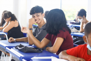 Aluno da turma Teen, Jhonatan Caio. Foto: Pedro Farias.