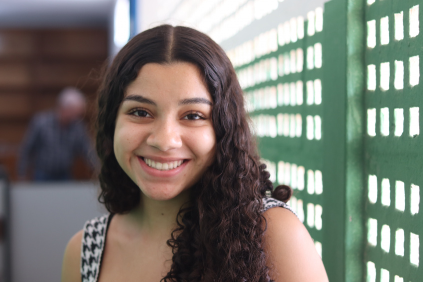 Aluna do curso de inglês, Alycia Alessandra. Foto: Arthur Vieira (estagiário)/Ascom Semed