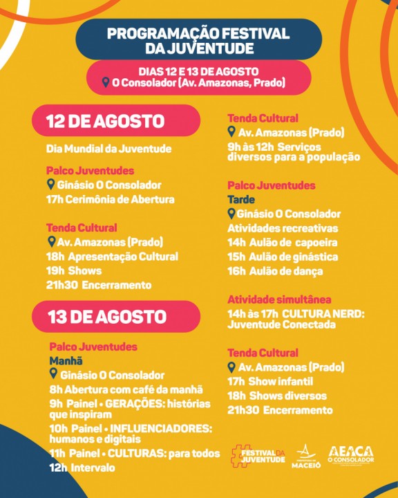 Programação da primeira edição do Festival da Juventude