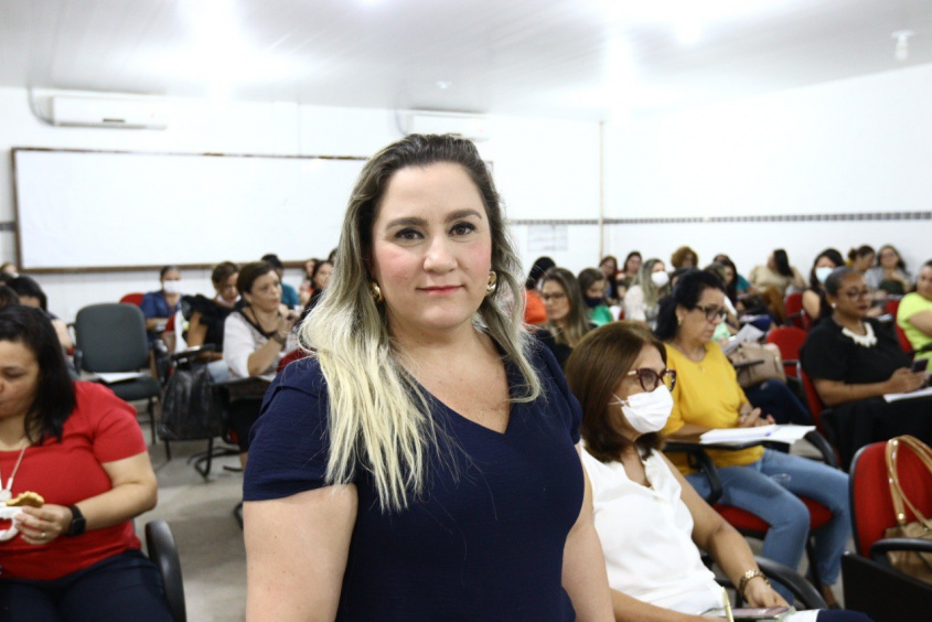 Ticiane Melo é servidora há 12 anos da Semed. Foto: Ascom Semed