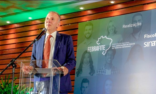 Aguinaldo Ribeiro, relator da reforma tributária, em seminário da Febrafite