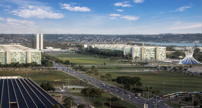 Vista aérea da Esplanada dos Ministérios, em Brasília