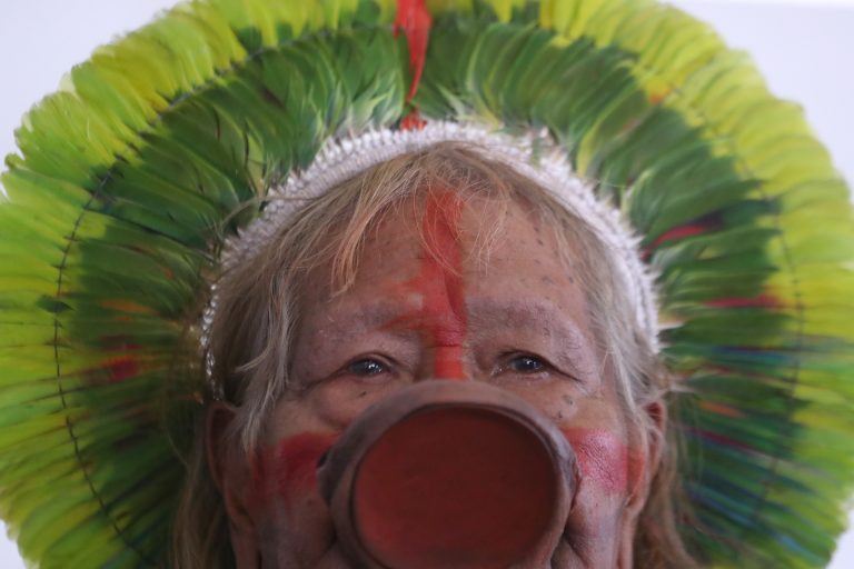 Líder indígena do povo Kayapó (MT), Raoni Metuktire